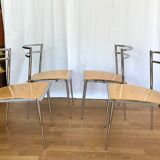 4 Cosmos Chairs, ERIC RAFFY for SOCA, 80s design