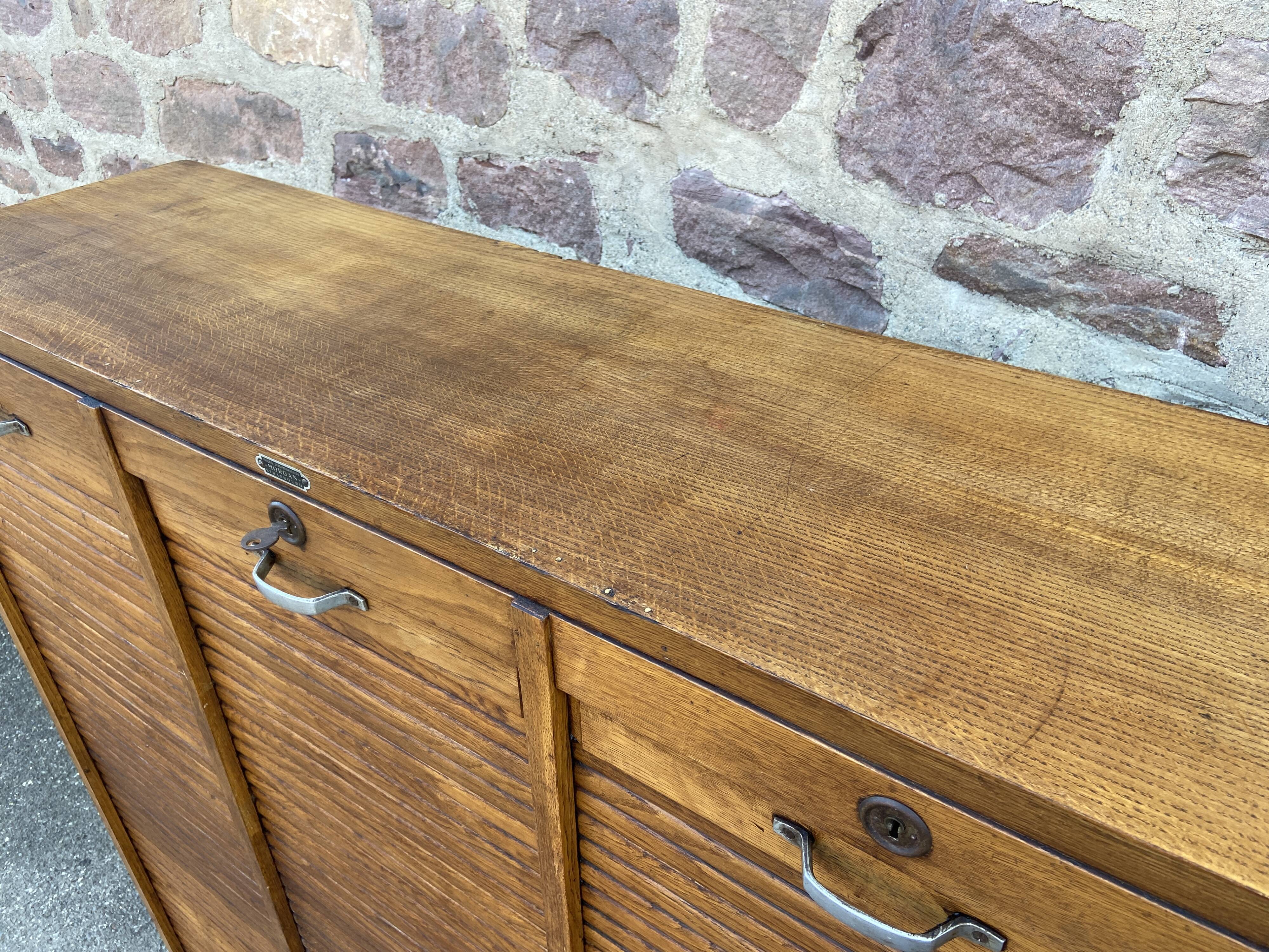 Vintage sliding curtain binder cabinet