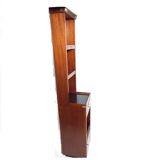 Pair of bedside tables with mahogany and brass shelf