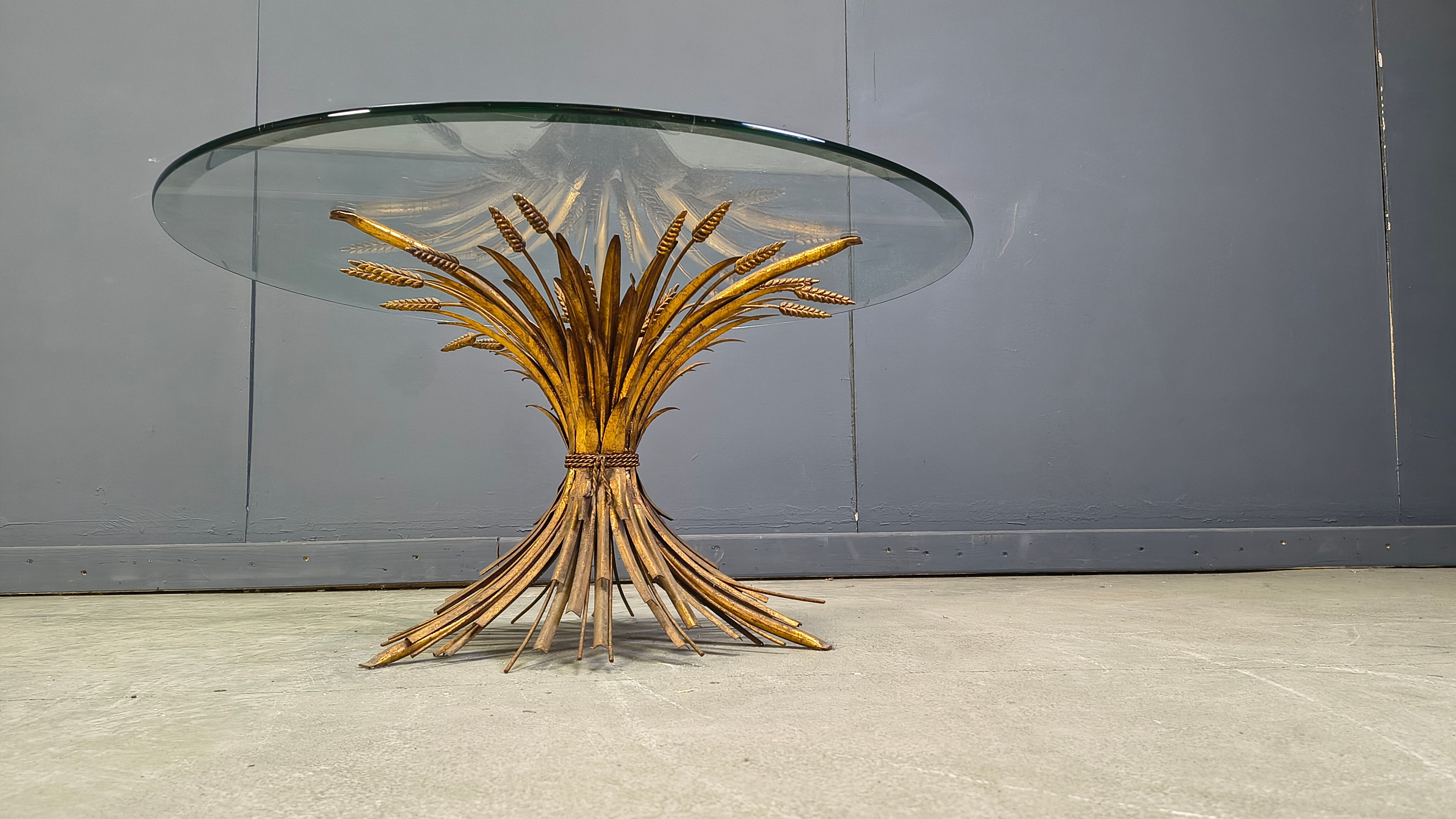 Vintage sheaf of wheat Coco Chanel coffee table, 1960s