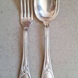Set of 6 silver plated metal soup spoons
