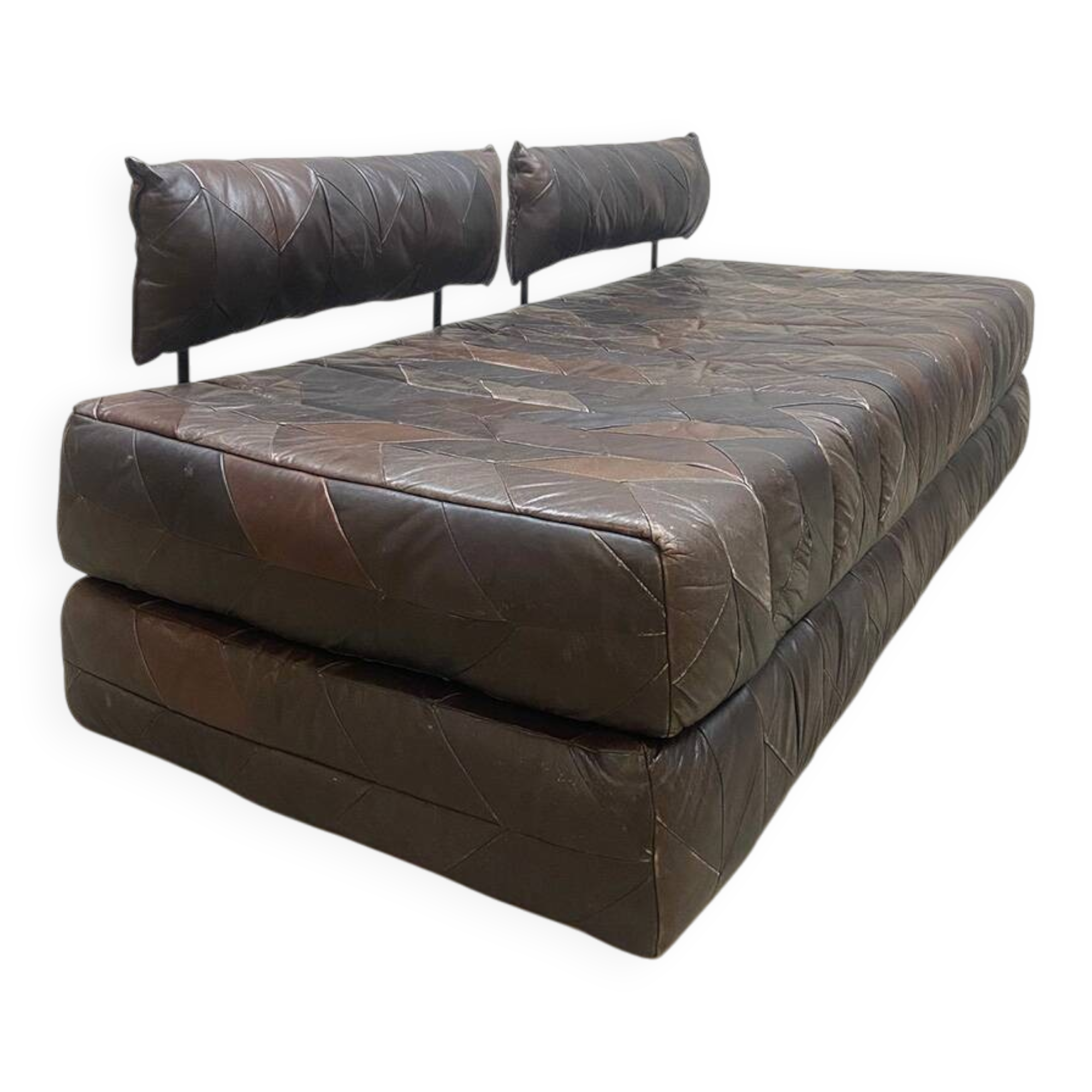 Vintage design leather sofa daybed ‘Patchwork’