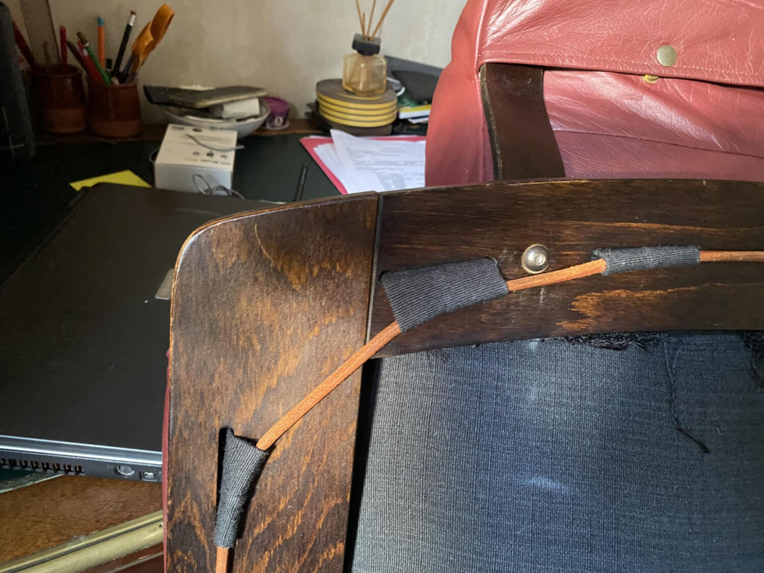 Kroken red leather armchair