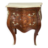 Louis xvi bomb chest of drawers - With marble top and 2 drawers