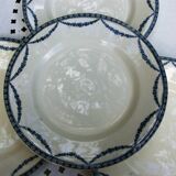 Set of 4 Salins earthenware plates, Vincennes model - Diam. 21.5cm