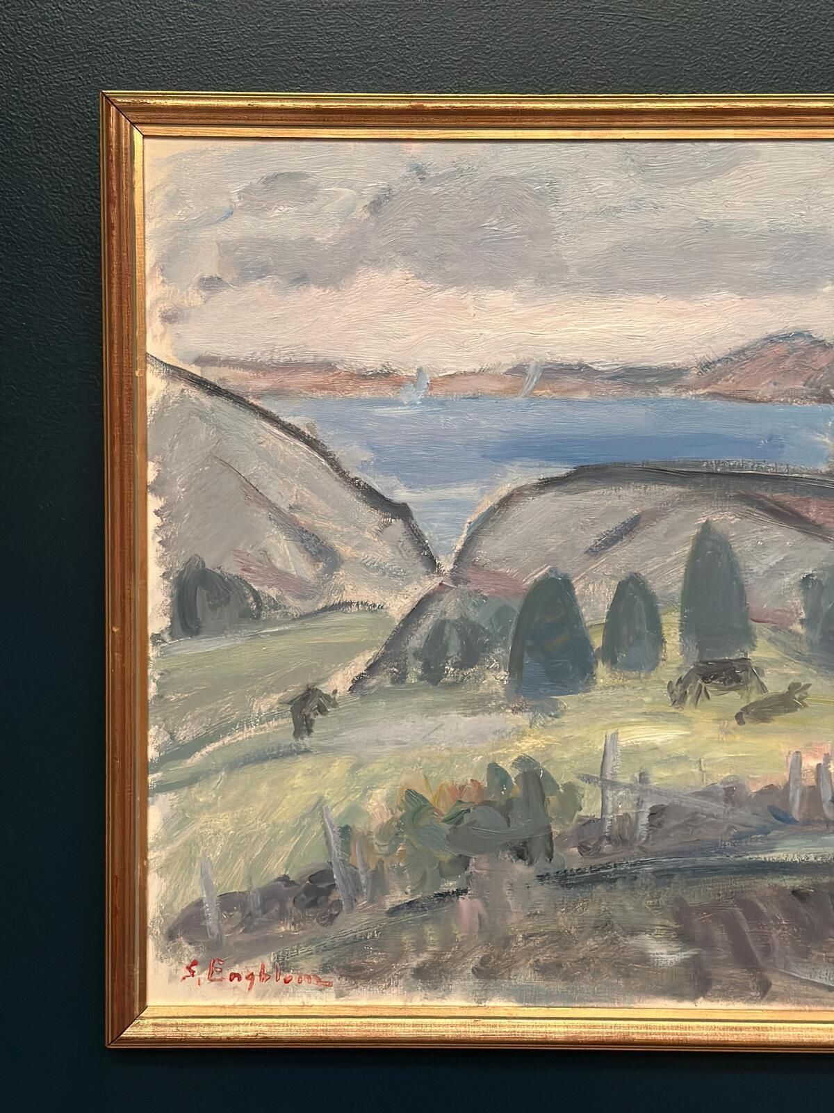 Original Swedish Oil on Canvas – “Landscape” by Sven Engblom – Signed