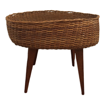 Vintage rattan plant stand