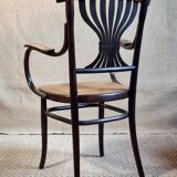 Fischel Jugendstil bistro armchair in curved wood, Thonet period