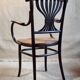 Fauteuil bistrot Fischel Jugendstil en bois courbé période thonet