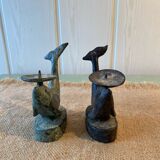 Anciens bougeoirs en bronze XIXeme