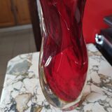 Murano's 3-colour crystal vase circa 1970