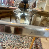 Vintage mid-century chrome and smoked glass table.