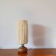 Scandinavian lamp in glazed sandstone and wool lampshade, 1970