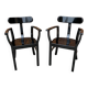 Paire de chaises Art Déco en bois laqué noir par Lajos Kozma, 1920s