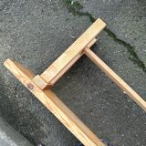 2 renovated farmhouse benches made of solid pine from the 20th century, 160cm.