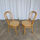 Set of 2 Thonet Style Bentwood Chairs with Cane Seat / Mid-Century Dining F