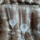 2 crystal champagne flutes