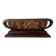 Art Deco jardinière in carved wood, decorated with roses.