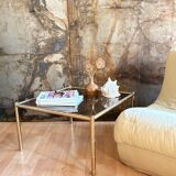 Bamboo coffee table in brass