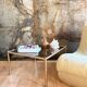 Bamboo coffee table in brass