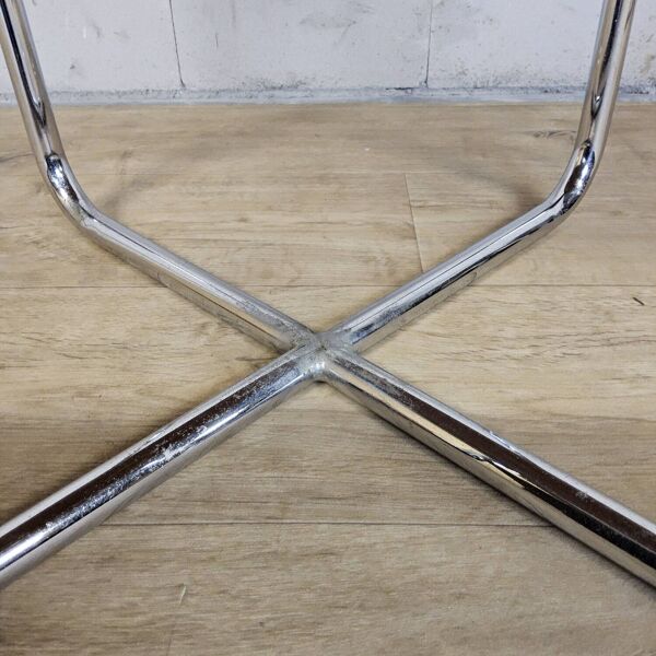 Table basse vintage - My Home Bas van Pelt (chrome et bois) années 1930