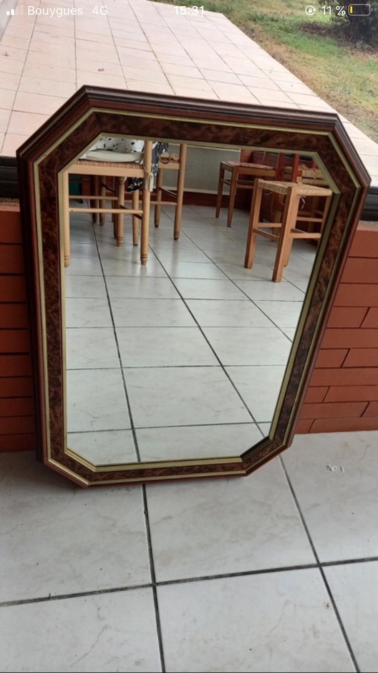 Set of 11 vintage wooden mirrors >60cm