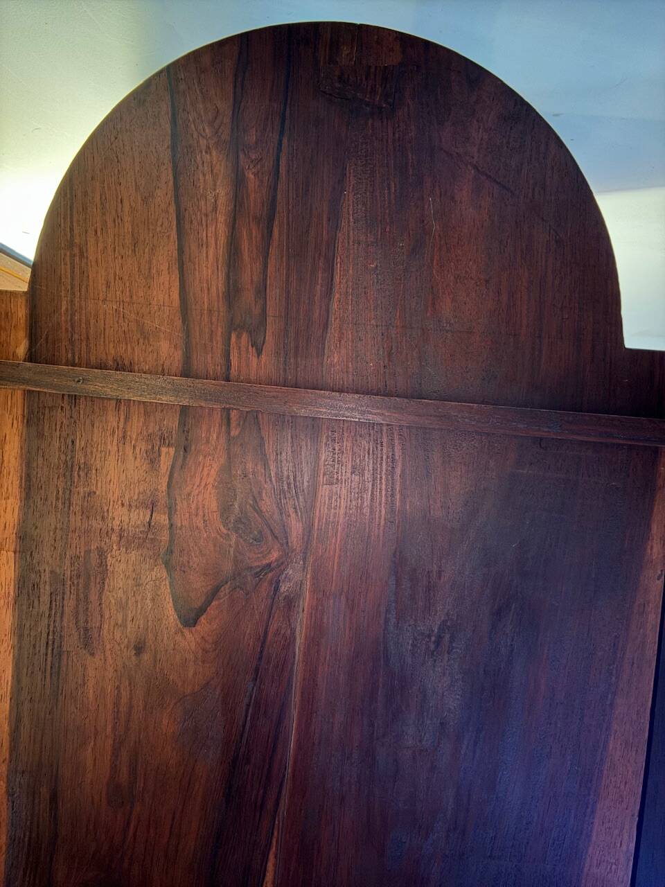 Console in rosewood and burl, early 20th century