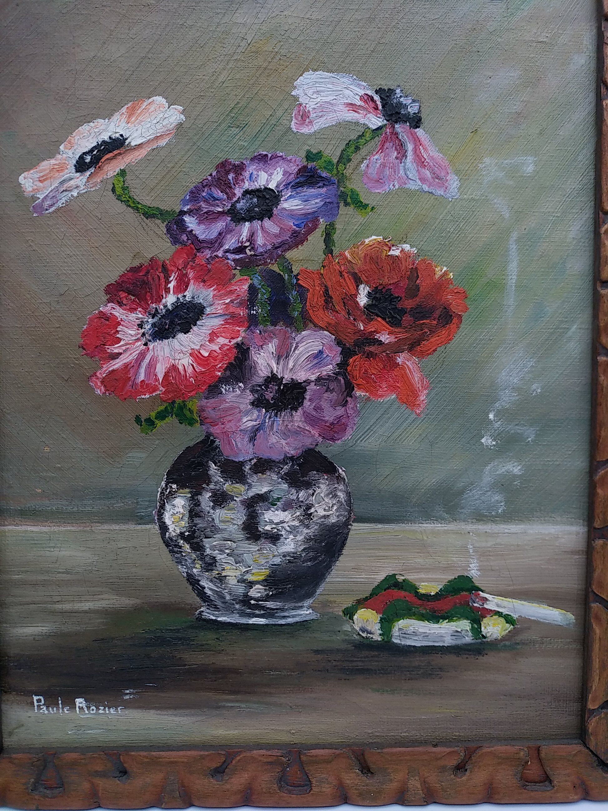 Paule Rozier 1910-1989, bouquet at the ashtray