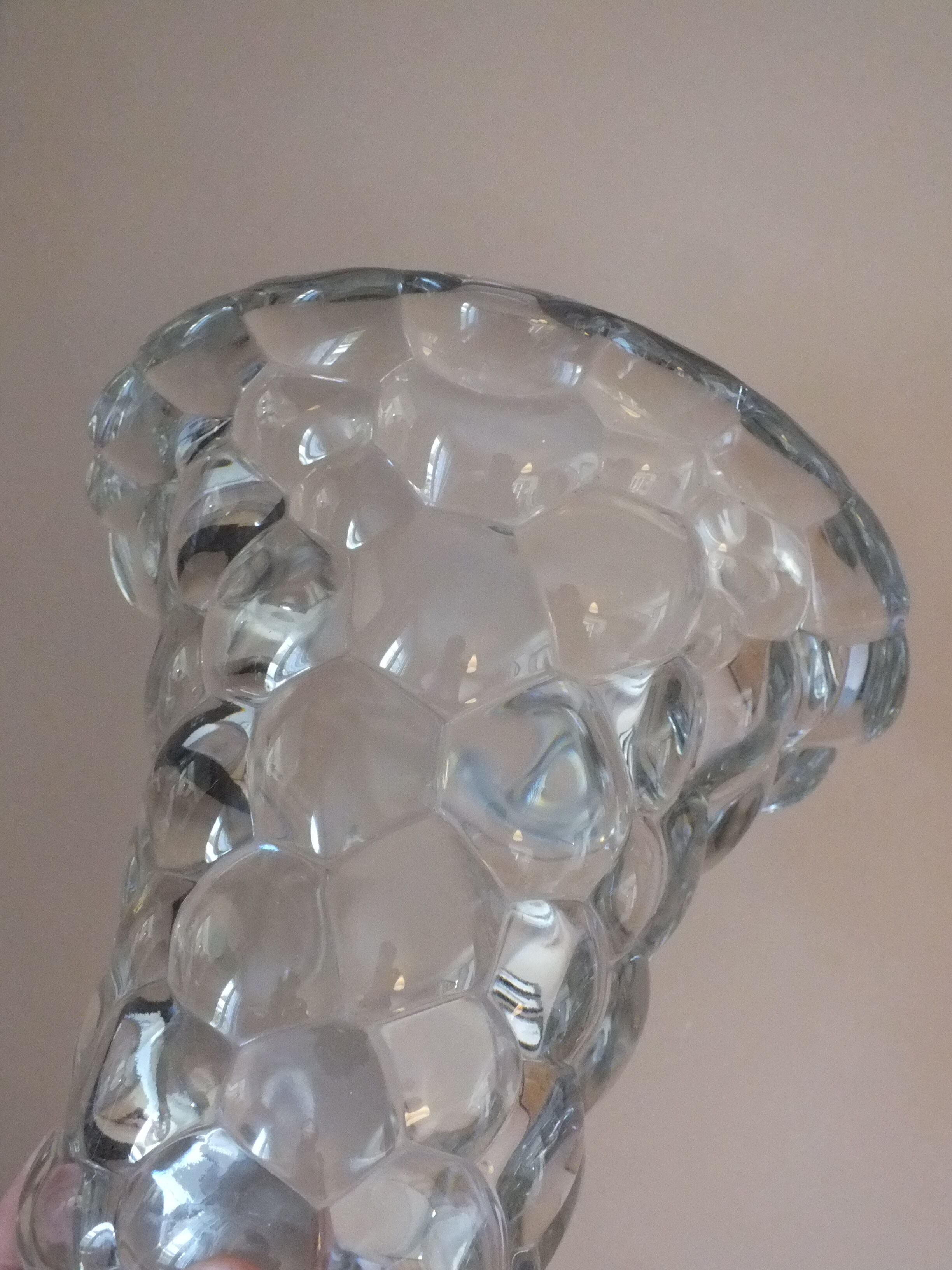Vintage crystal bee nest vase