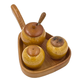 Pepper and salt and ceramic condiment set by Jie Gantofta