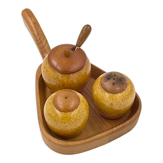 Pepper and salt and ceramic condiment set by Jie Gantofta