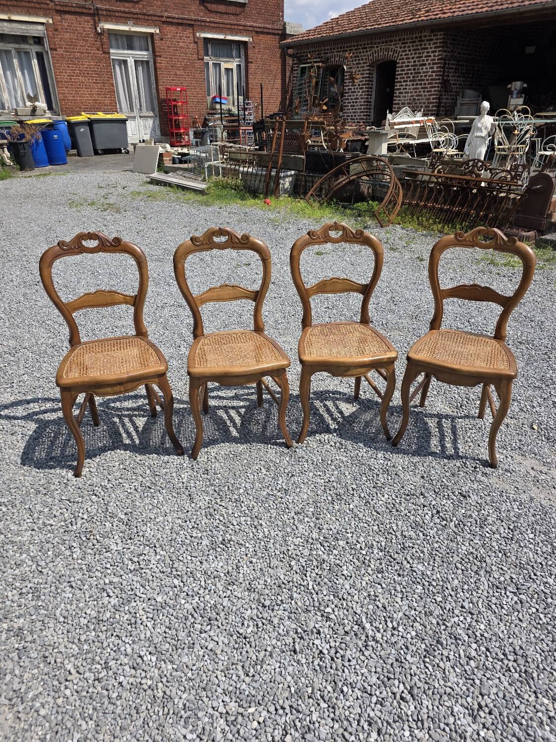 4 chaises style Louis XV en merisier