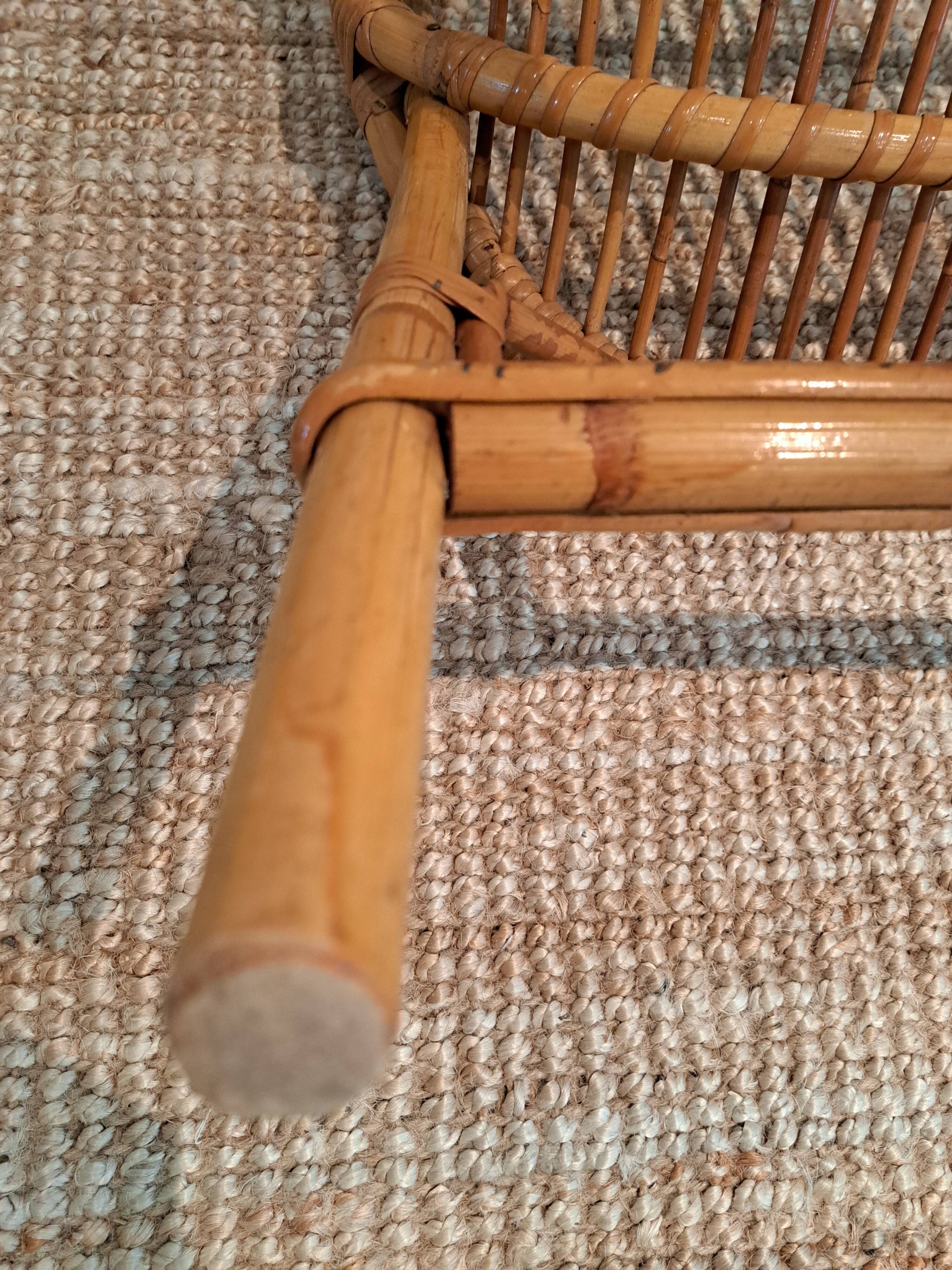 Vintage rattan & bamboo armchair from the 60s