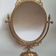 Brass table makeup mirror