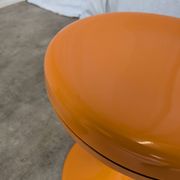 Orange Vintage Mushroom Stool “Jurček” by Meblo, 1960s – Space Age Retro