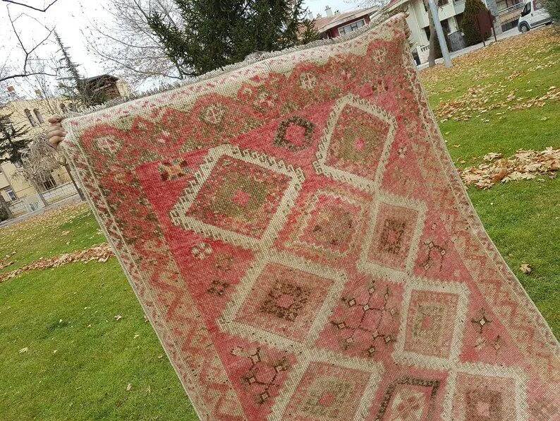 Vintage Turkish hallway rug 150x330 cm