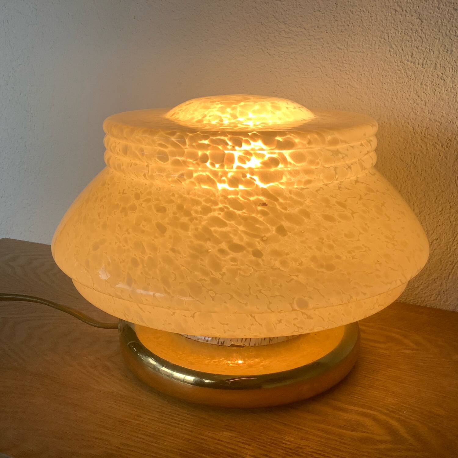 Art Deco Mushroom Lamp Clichy Glass Yellow.
