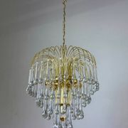 Four-tier cascade teardrop chandelier by Venini, Murano glass, Italy 1970s
