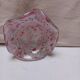 Vide-poche, coupelle en forme de fleur, verre de murano, rose et blanc