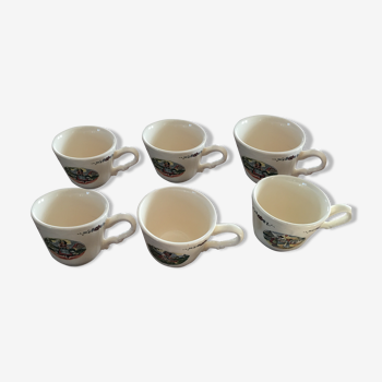 Lot de 6 tasses à café Sarreguemines Obernai