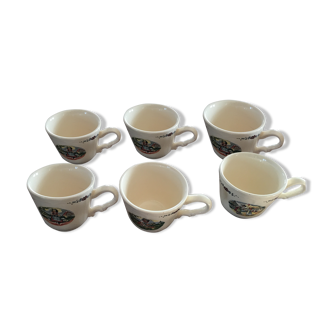 Lot de 6 tasses à café Sarreguemines Obernai