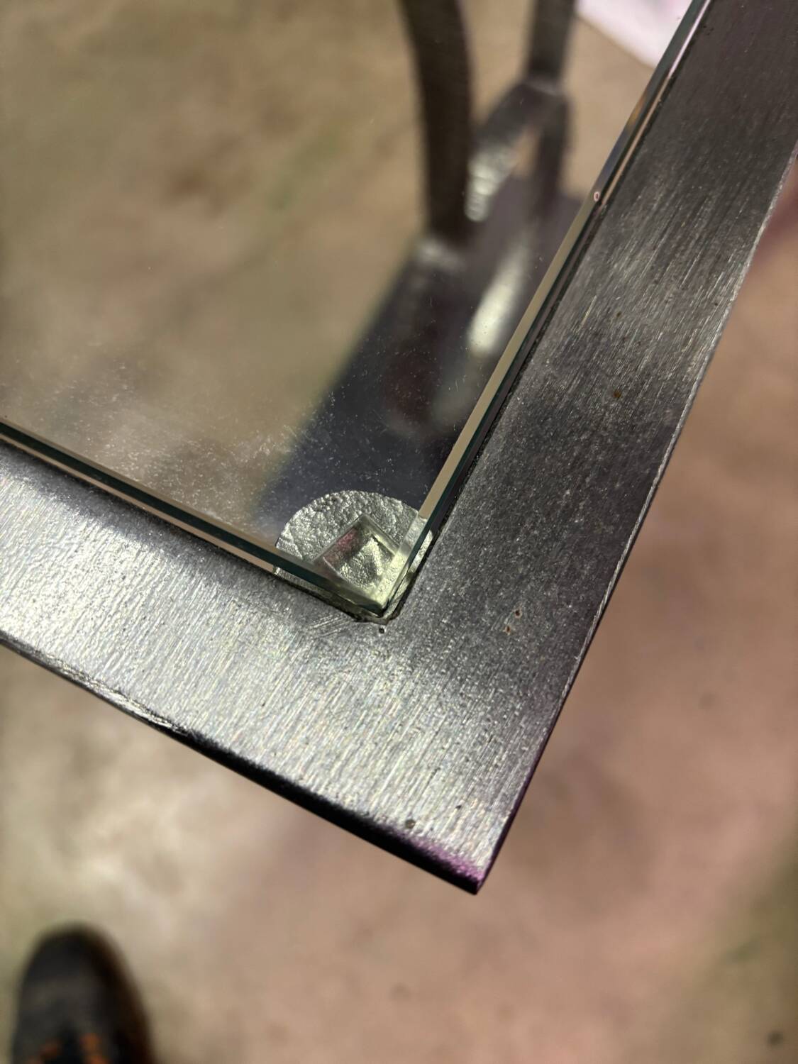 Steel and glass console