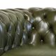 Green cow leather 2.5-seater Chesterfield sofa in English style