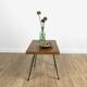 Metal and raw wood side table