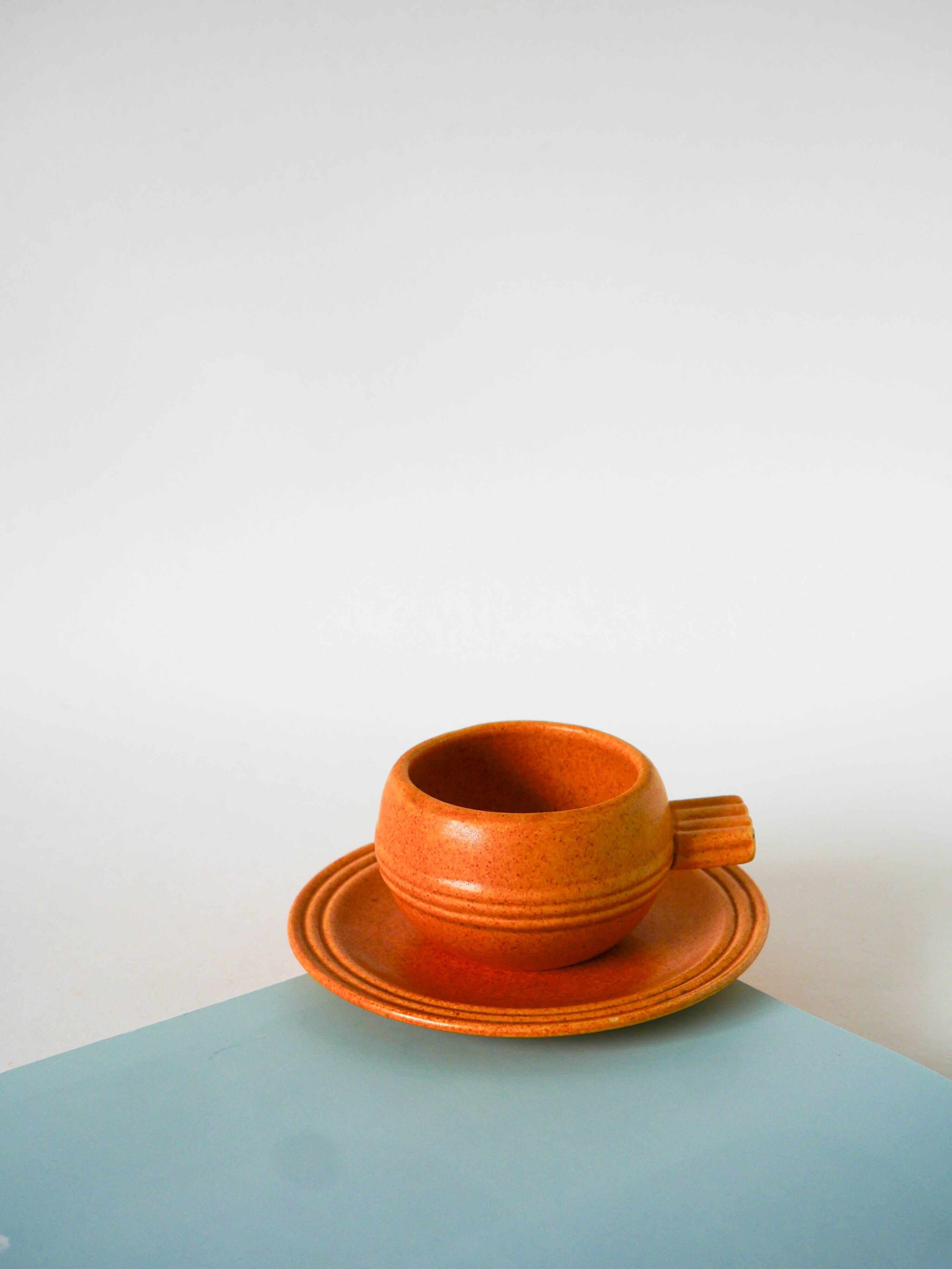 Pair of stoneware lunch plates, Made in France, 1970