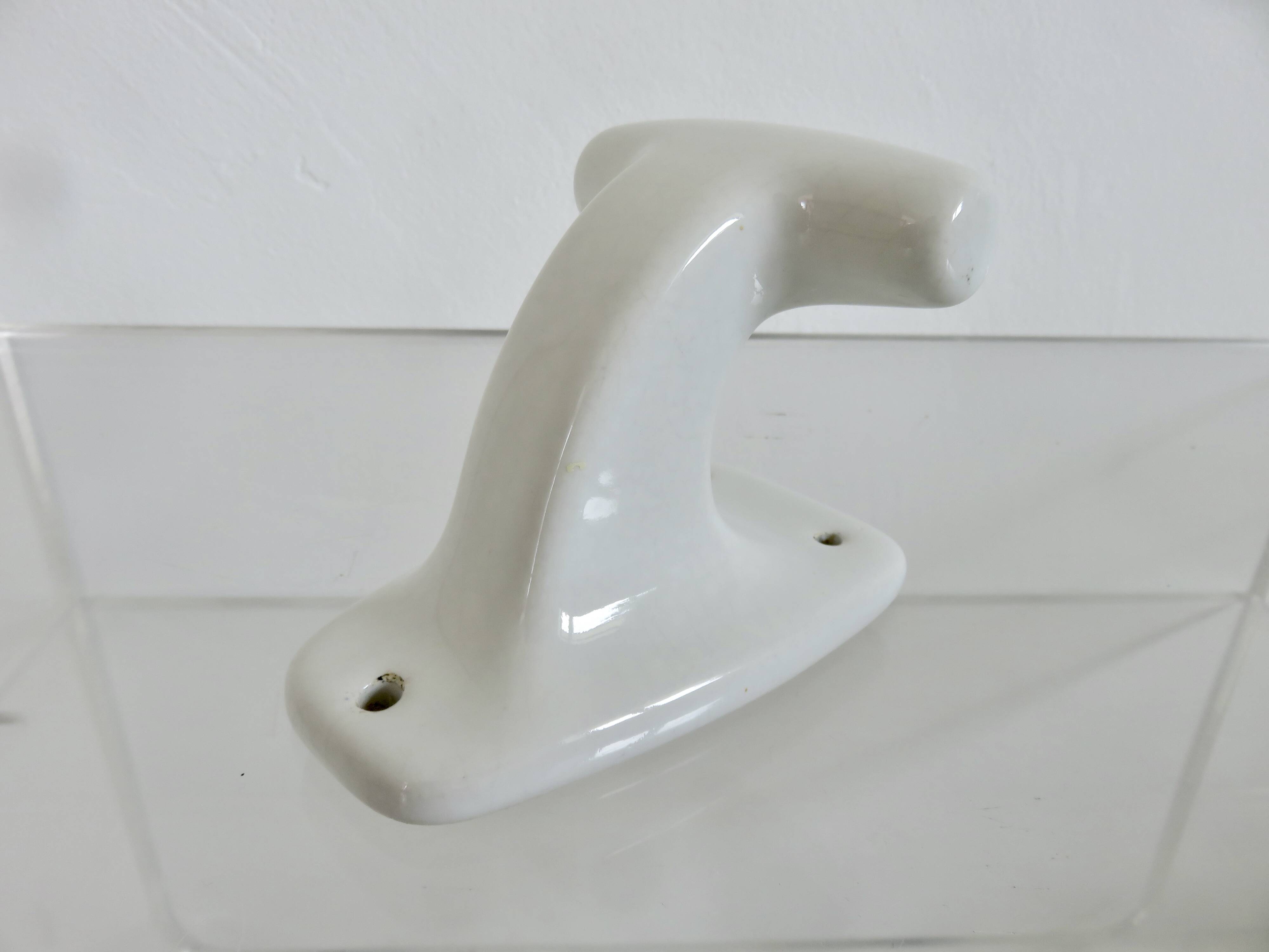 Art Deco white porcelain coat rack