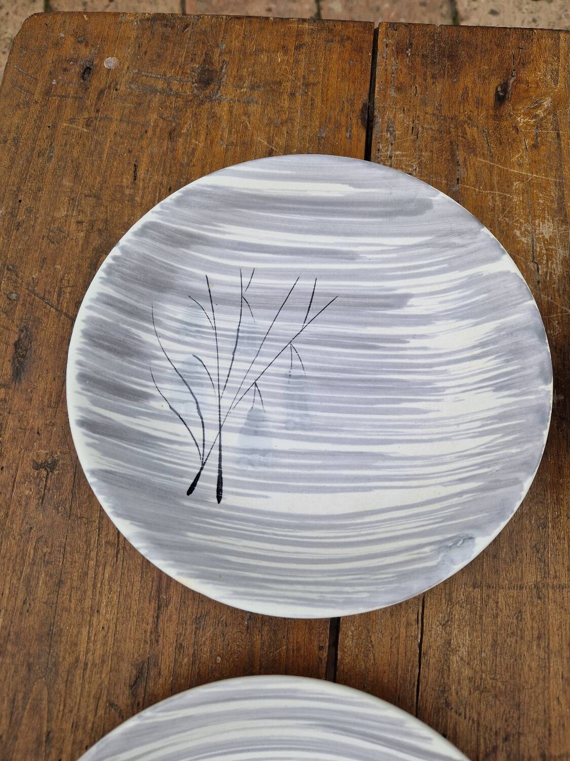 Set of 6 deep plates Niderviller Model Kitten