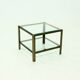 Two Tier glass and Solid Cast Brass Side Table 1970s