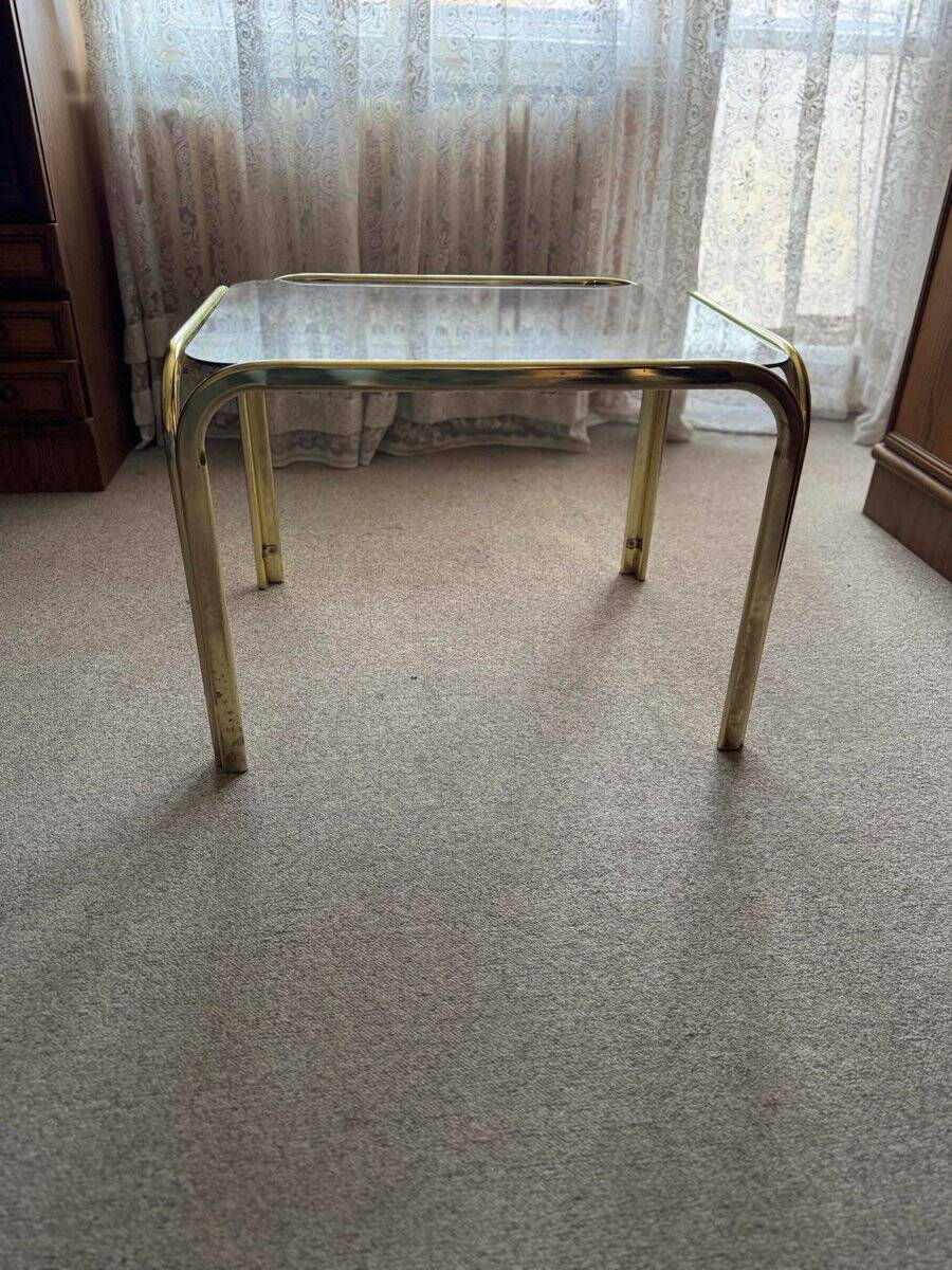 Vintage brass coffee table, 1970s