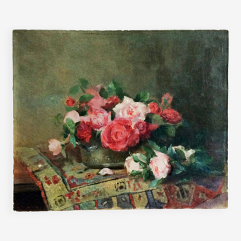 Tableau années 20 "Tapis de roses"